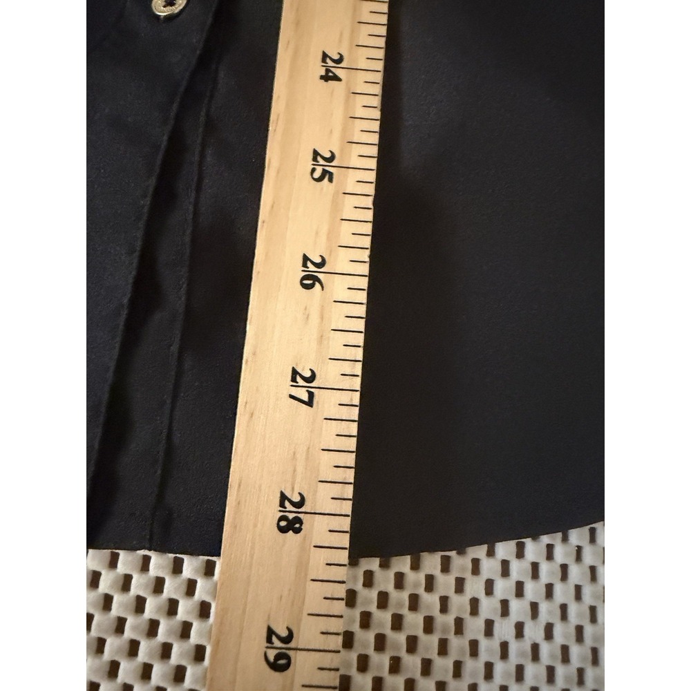 Calvin Klein Zip Pocket Blouse Sz M Button Front Career Office Roll Tab Sleeve - Picture 11 of 13